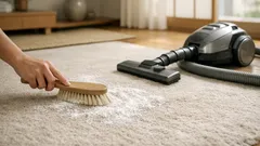 洗えないカーペットの臭いをコーンスターチで消す方法